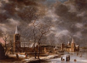 Warmond slott i et vinterlandskap